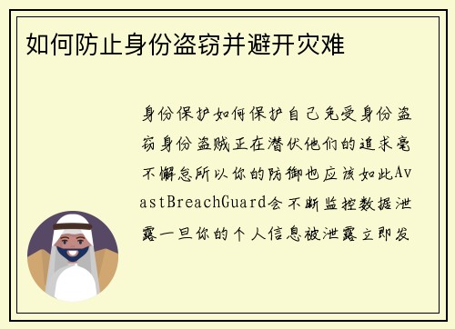 如何防止身份盗窃并避开灾难